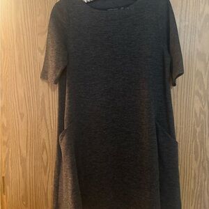 Adrienne Vittadini Charcoal Boatneck Dress